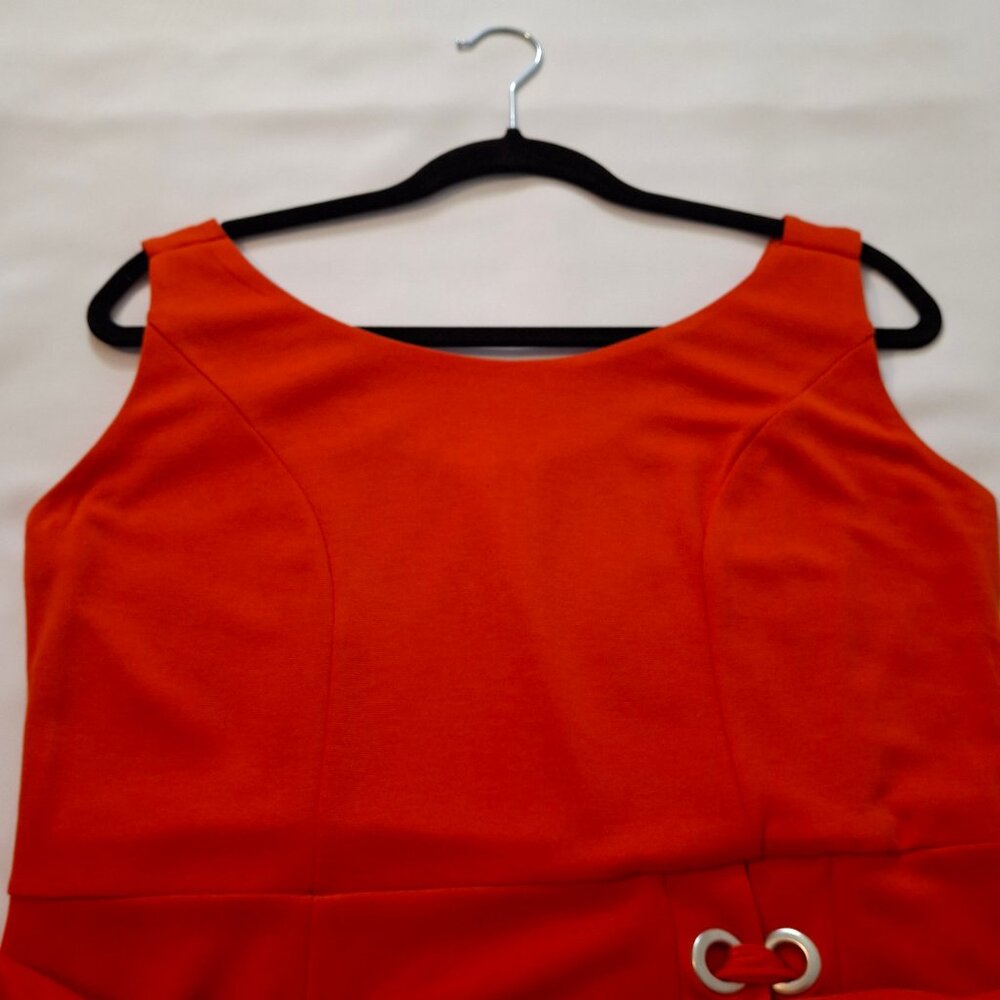 Venus Womens Sleek Pencil Coral Dress Size L Laced Slit Back Zipper Sleeveless - Picture 8 of 15